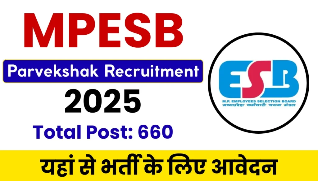 MPESB Parvekshak (Supervisor) Recruitment 2025 Application